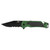 SOG Escape 2.0 Folding Knife 3.4" Partially Serrated Drop Point AUS-8 Black Blade Aluminum Handle Green