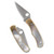 Spyderco Bug Folding Knife 1.25" Stonewashed 12C27 Blade with Abalone & Nickel Silver Handle