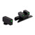 Ameriglo Optic Compatible Tritium Sight Set for Glock 43X/48 A-Cut Green with Black Outline