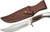 SZCO Steel Stag Iron Cougar Fixed Blade Knife 8" Deer Antler Handle