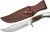 SZCO Steel Stag Iron Cougar Fixed Blade Knife 8" Deer Antler Handle