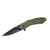 American Buffalo Knife & Tool Ember Assisted Opening Pocket Knife 2.75" Drop Point 8Cr13MoV Black Oxide Blade G-10 Handle Green