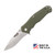 Bear & Son Pattern 102 Assisted Opening Pocket Knife 3.375" Drop Point 440 Satin Blade G-10 Handle Olive Drab