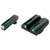 Truglo TFX Tritium/Fiber-Optic Day/Night Sights Glock 17/17L 19 22 23 24 26 27 33 34 35 38 39 White Outline Front/Rear Green