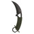 SOG Gambit XL Fixed Blade Knife 4" Karambit AUS-10 Black Stonewash Blade Cord Wrapped Handle Green