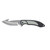 Old Timer Trail Boss Pocket Knife 3.5" Drop Point with Gut Hook Stainless Steel Satin Blade TPE Handle Gray/Black