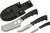 SZCO Rite Edge 3-Piece Skinning Fixed Blade Knife Set with Black Rubber Handle and Sheath