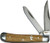 American Buffalo Knife & Tool Cattleman's Cutlery Brush Peanut 2-Blade Zebrawood Handle