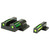 HIVIZ LiteWave H3 Night Sight Set S&W M&P Shield 3-Dot Tritium Green Litepipe with White Front Ring