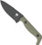 Cobratec Knives Kingpin Fixed Blade Knife 4" D2 Steel OD Green Blade