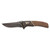 Browning Large Hunter Pocket Knife 3.5" Drop Point 440C Stonewashed Black Oxide Blade Wood Handle