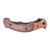CRKT Ritual Compact Assisted Opening Pocket Knife 3.33" Trailing Point Sandvik 12C27 Stonewashed Blade Micarta Handle Brown - Image 2