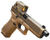 Glock UA175S204N17FDE G17 Gen5 Full Size Frame 9mm Luger 17+1 4.49" Black Threaded Barrel, Steel Flat Dark Earth Cerakote Polymer Frame w/Picatinny Rail, Aimpoint Acro Red Dot, Ambidextrous