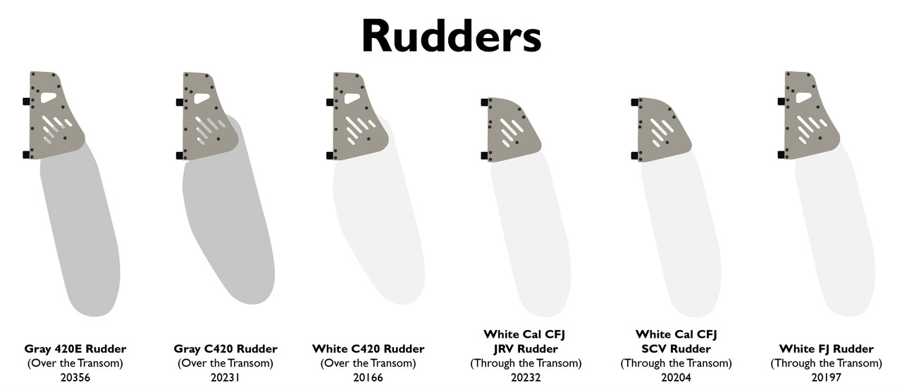 Rudder, rigged, CFJ CAL, SCV