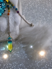 BLUE AND YELLOW RAINBOW 7 BEAD CHAKRA PENDULUM
