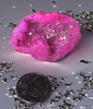 Medium Natural Crystal Spar Specimen Electroplated Pink Geodes, Angel Aura Quartz