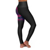 Black Retro Wrap Around Thigh High Waisted Yoga Leggings (AOP)