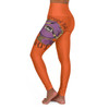 Orange Crystal Ball High Waisted Yoga Leggings (AOP)