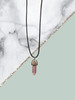 Clear Pink Healing  Stone Necklace Clear Pink Healing  Stone Necklace