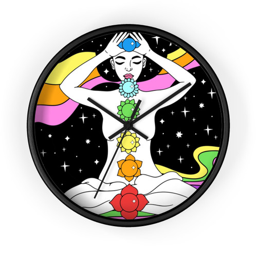 Neon Chakra Wall Clock