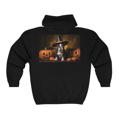 Boston Terrier Halloween Unisex Heavy Blend™ Full Zip Hooded Sweatshirt
