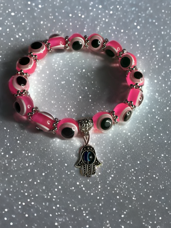 Pink Evil Eye Bracelet