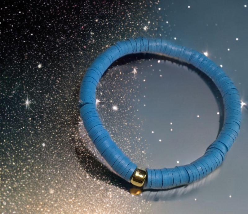 PRETTY BLUE GOOD VIBES BEACH BRACELET