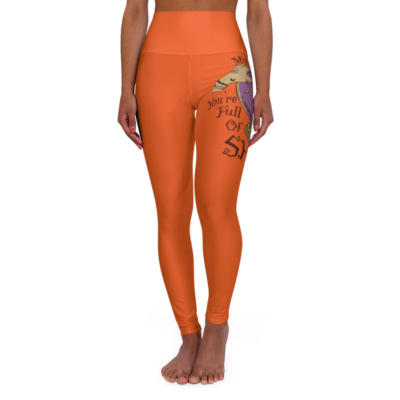 Orange Crystal Ball High Waisted Yoga Leggings (AOP)