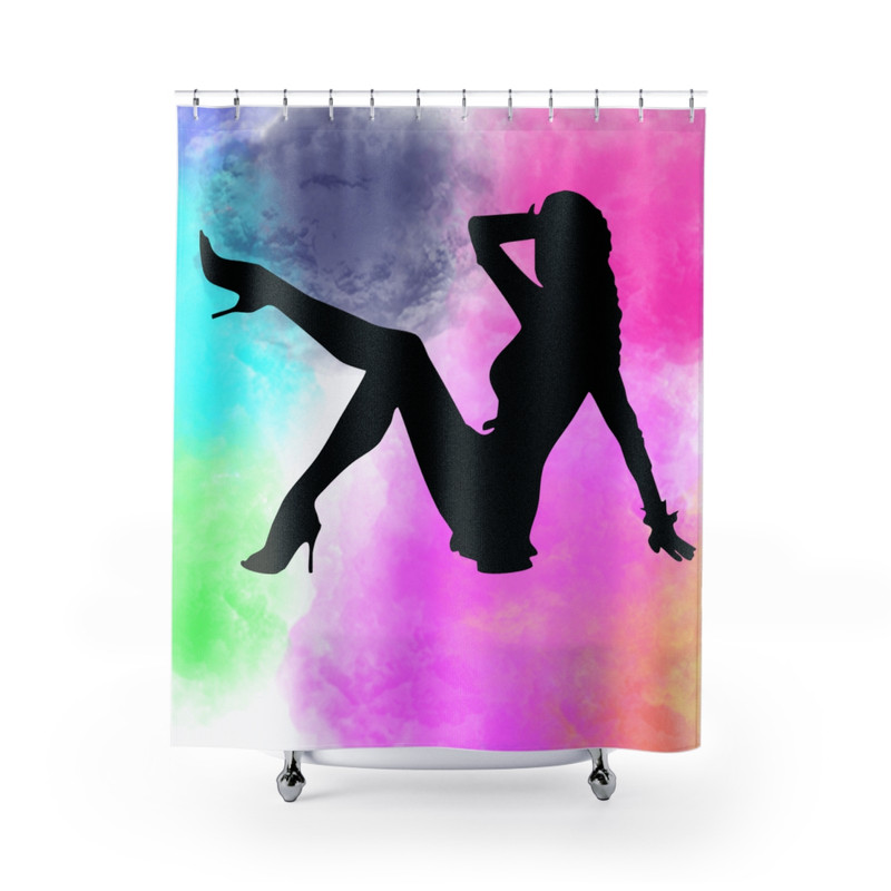 Neon Lady Shower Curtains