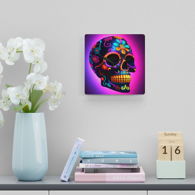 Neon Skill Acrylic Wall Clock