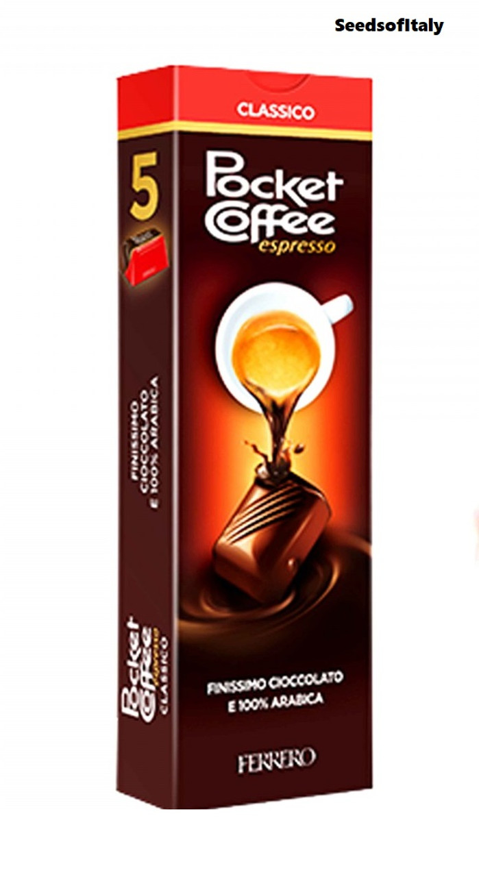  Ferrero Pocket Coffee Made in Italy 5 Packs of 5 Pieces Each :  Chocolate Candy : Everything Else