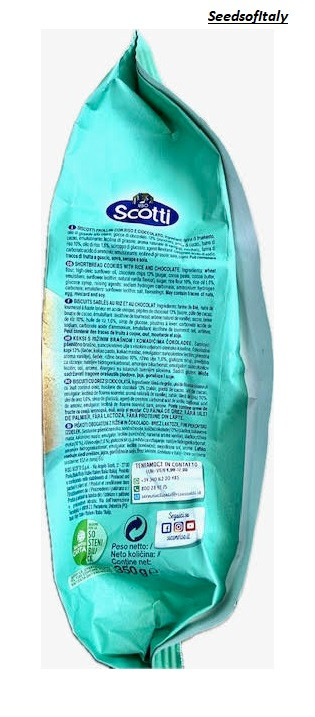 Riso Scotti (Biscotto) Biscuits with Rice and Chocolate Chips Lactose