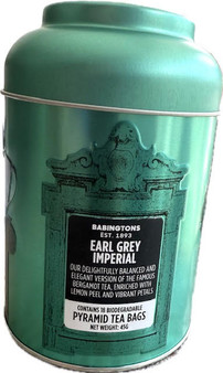 Babingtons Tea "Earl Grey Imperial" Pyramid Tea Bags Tin net weight: 45g