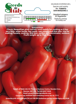 Seeds Of Italy Tomato San Marzano
