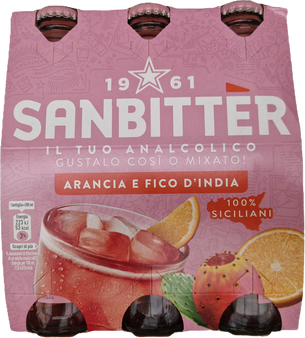 Sanbitter Arancia & Fico d'India (orange & prickly pear) Aperitif, non alcoholic pack 3 x 20cl