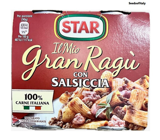 Star Gran Ragu' Pasta Sauce Salsiccia Sausage 2 x 180g *Gluten Free*