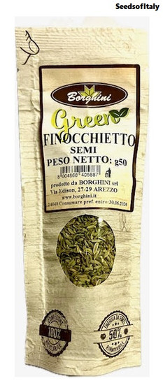 Green Fennel Seeds (Semi di Finocchietto) from Borghini 50g