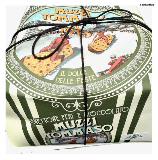 Muzzi Tommaso Panettone Pear & Chocolate (Hand Wrapped) 1kg