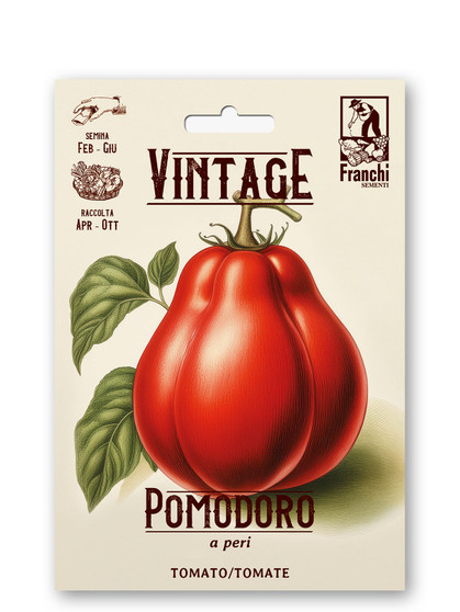 Vintage Tomato "A Pera" Red Pear Solamun Lycopersico L.