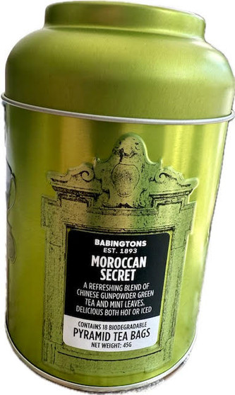 Babingtons Tea "Moroccan Secret" Pyramid Tea Bags Tin net weight: 45g