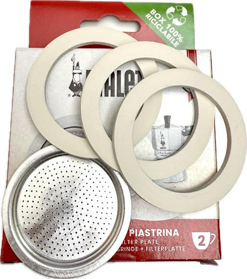 Bialetti Guarnizione & Piastrina (Gaskets and Plate) 2 Cups