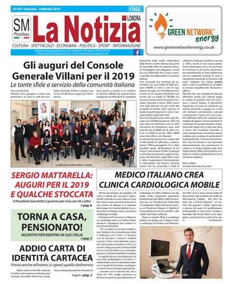 Free Monthly London Italian Newspaper - pay £1.33 for small packet P&P