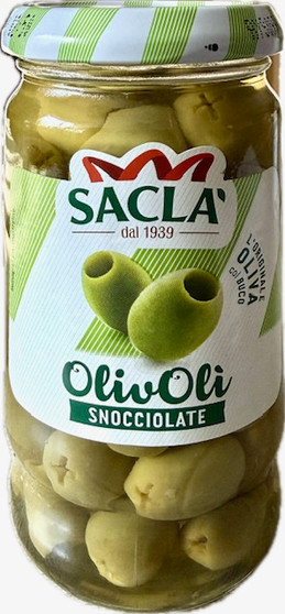 Sacla' Pitted Green Olives in Brine 290g "GLUTEN FREE"