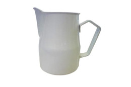 WHITE TEFLON MILK PITCHER - 4 CUPS