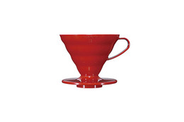 HARIO V60 PLASTIC COFFEE DRIPPER RED - SIZE 02