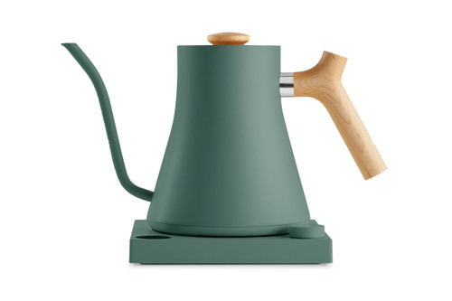 FELLOW STAGG EKG ELECTRIC POURING KETTLE - 0.9 LITRES | SMOKE GREEN WITH MAPLE HANDLE (UK PLUG)