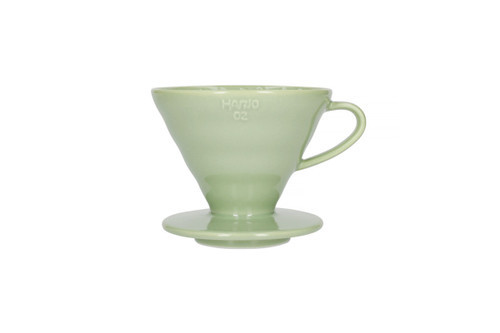 HARIO V60 CERAMIC COFFEE DRIPPER SMOKEY GREEN - SIZE 02