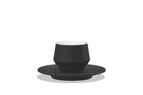 CLUBHOUSE MANIKO MATTE BLACK DOUBLE ESPRESSO (120ml) CUP+SAUCER (1 PC)