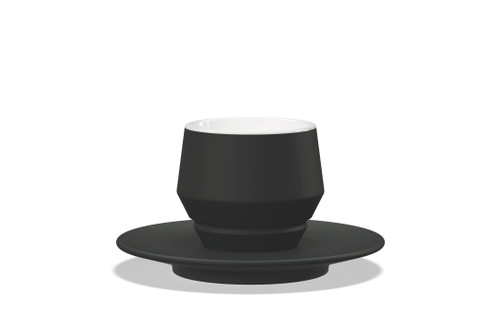 CLUBHOUSE MANIKO MATTE BLACK CAPPUCCINO (210ml) CUP+SAUCER (1 PC)