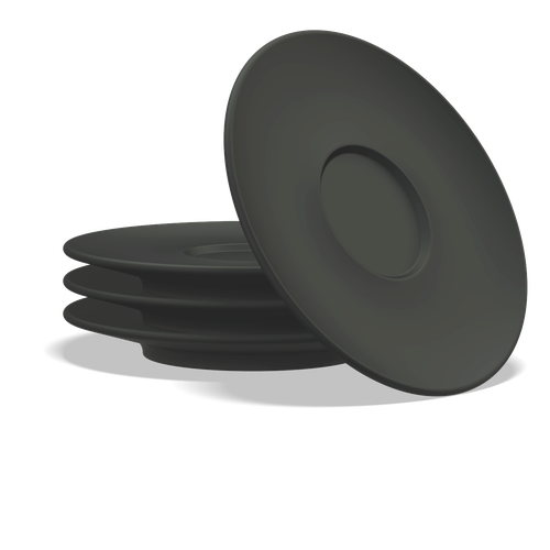 CLUBHOUSE MANIKO MATTE BLACK CAPPUCCINO / LATTE SAUCER ONLY (4 PCS)